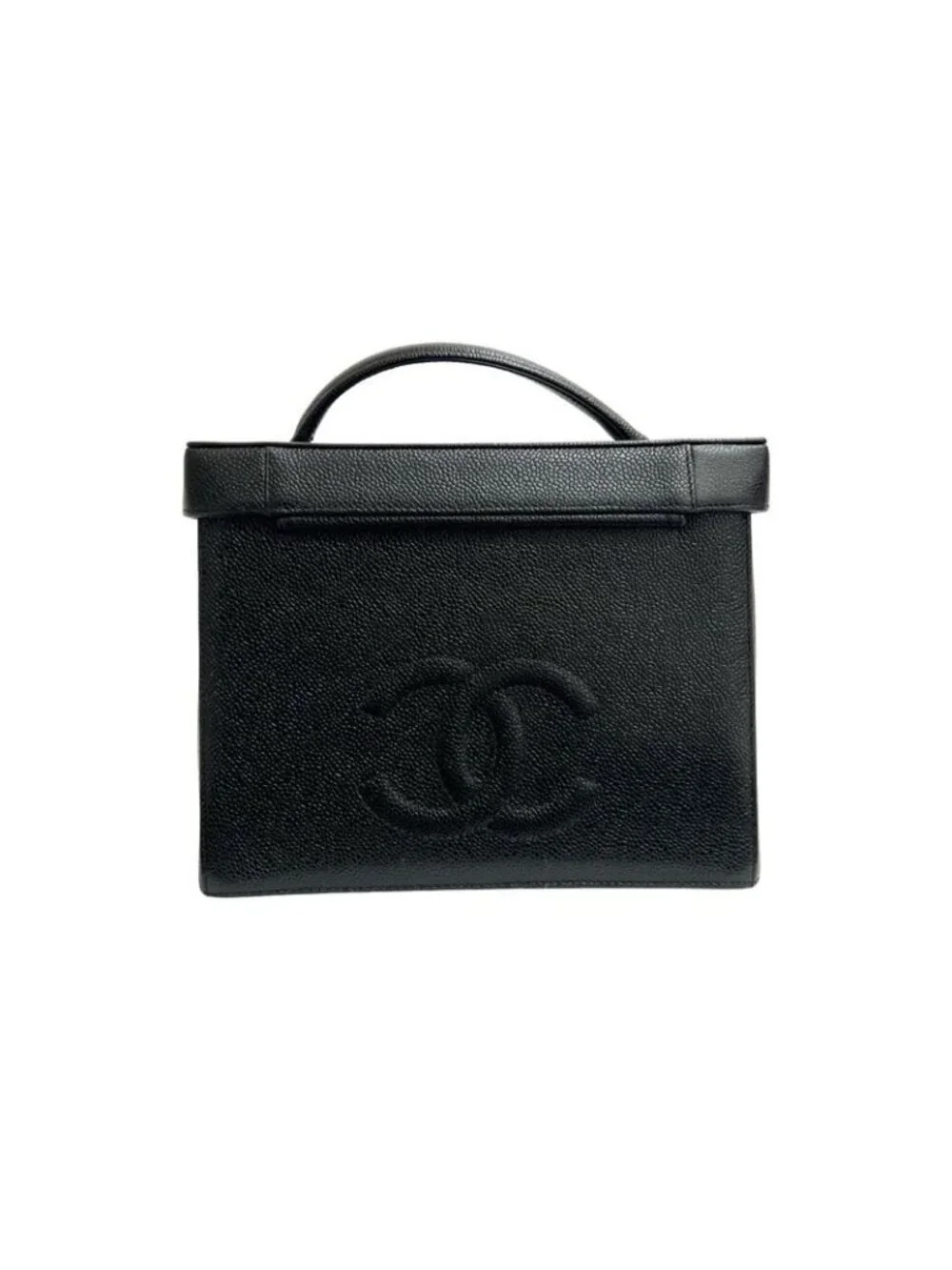 Chanel CC Logo Matte Caviar Leather 2-Way Shoulder Bag - Picture 3 of 9